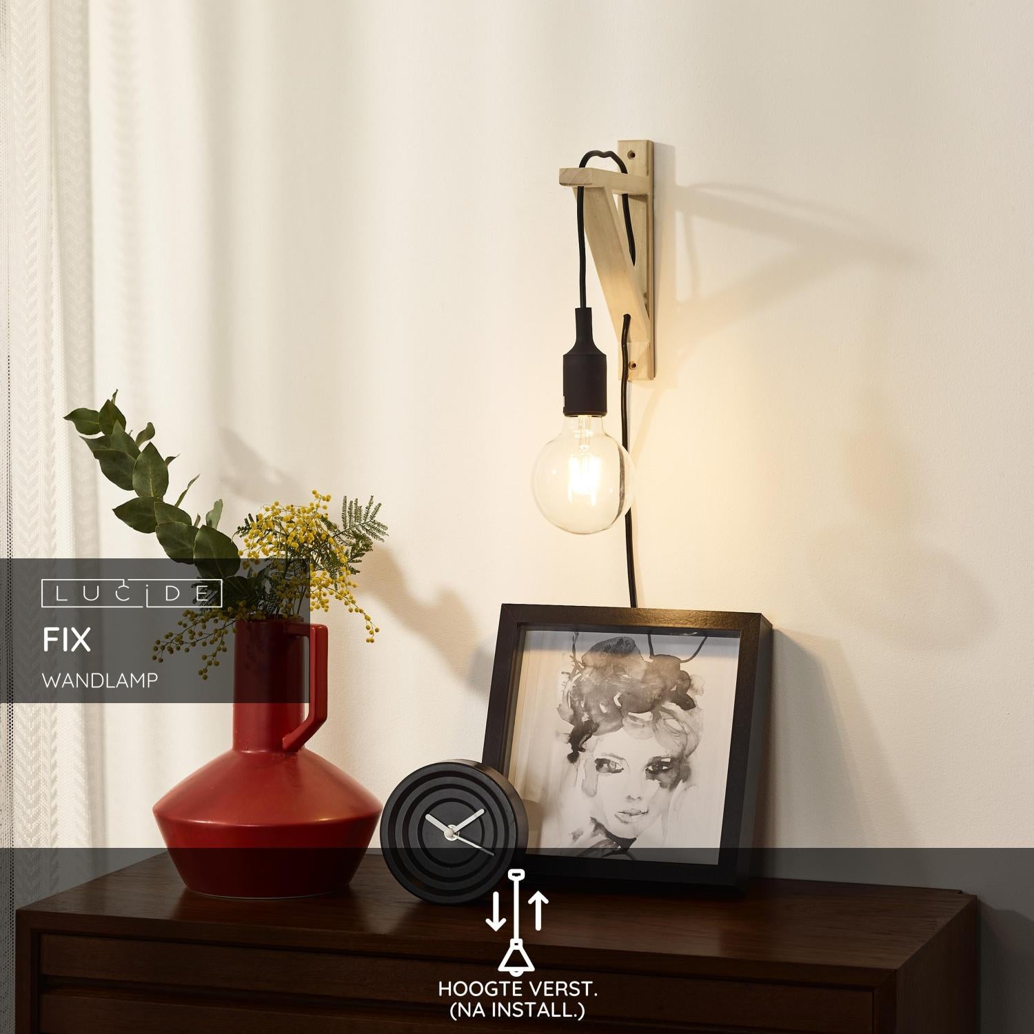 Lucide FIX Wandlamp - Zwart