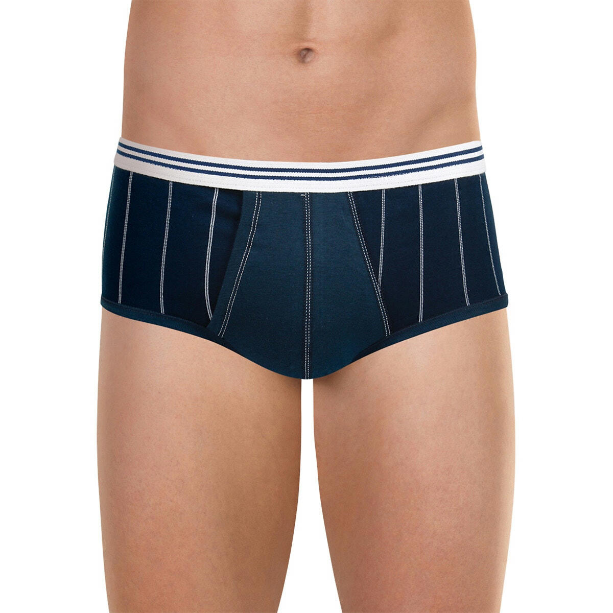 Slip taille haute à rayures ouvert