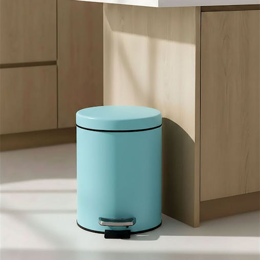 SOGA 4X Stainless Steel Pedal Bin Blue 7L