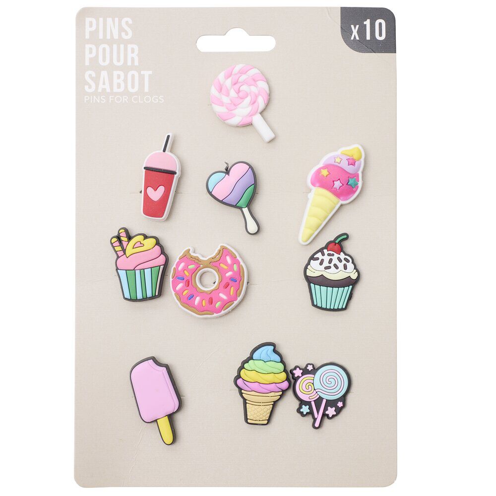 Pin's décoratifs pour sabots 10 pièces (3 modèles)