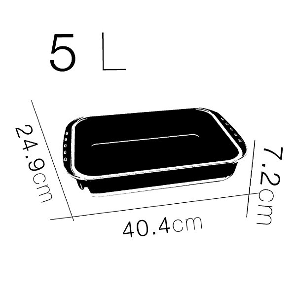 Lot de 3 Plateau à four rectangulaire, Plat à gratin, moule de cuisson en verre 5 L - Longueur 40.4 x P 24.9 x Hauteur 7.2 cm