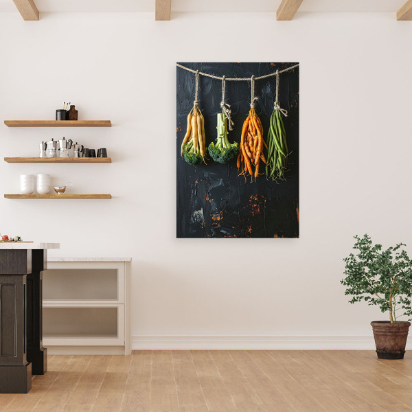 Obraz do kuchni restauracji baru jadalni, Wiszący Brokuł i Fasola 20x30