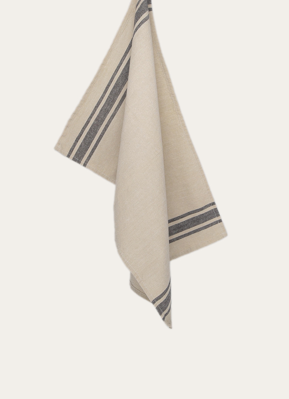 TORCHON à RAYURES LIN/NOIR