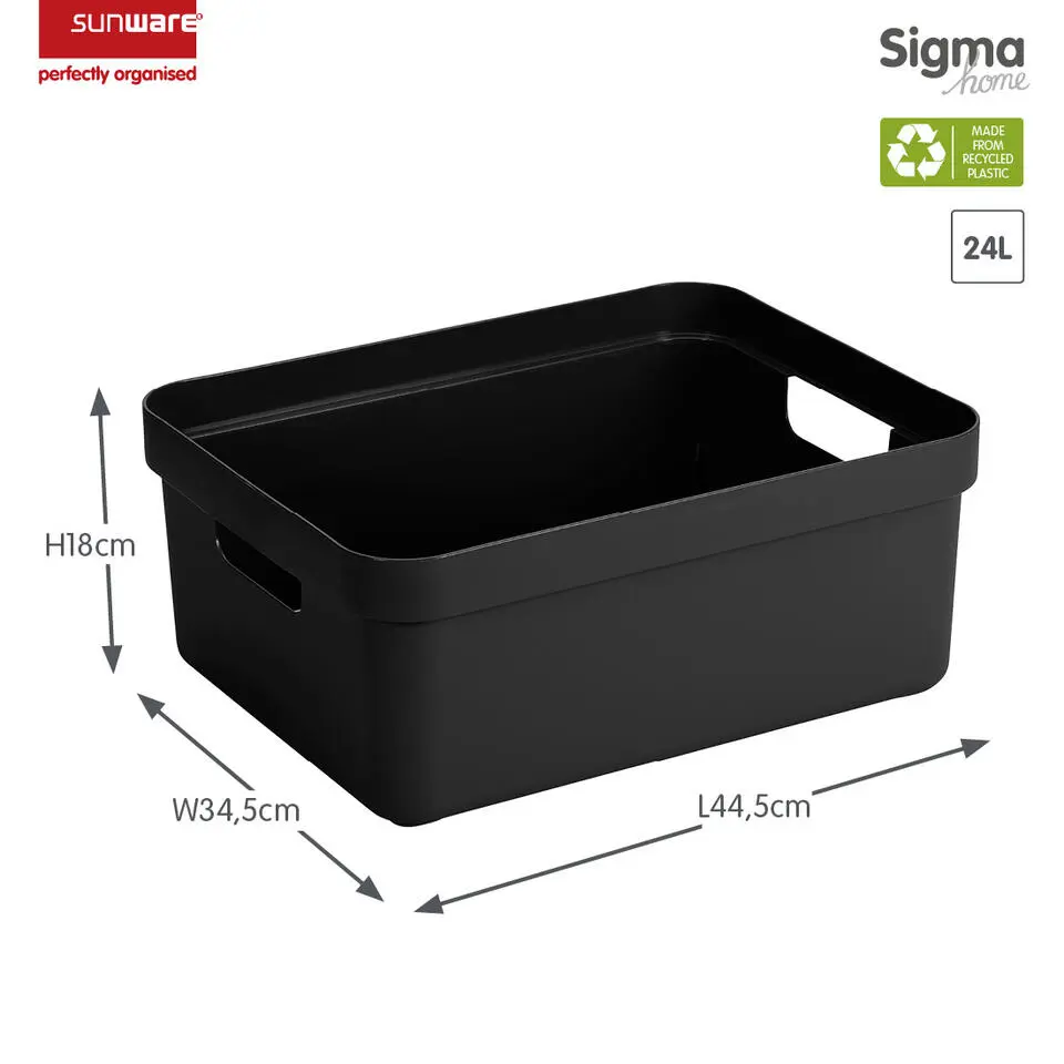 Sigma home opbergbox 24L zwart