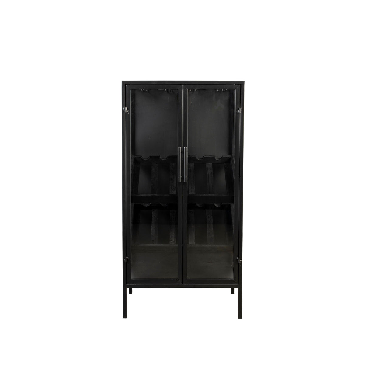 Housecraft Living Rob Wijnkast/ Drankkast/ Barkast Hoog Hout Metaal Zwart
