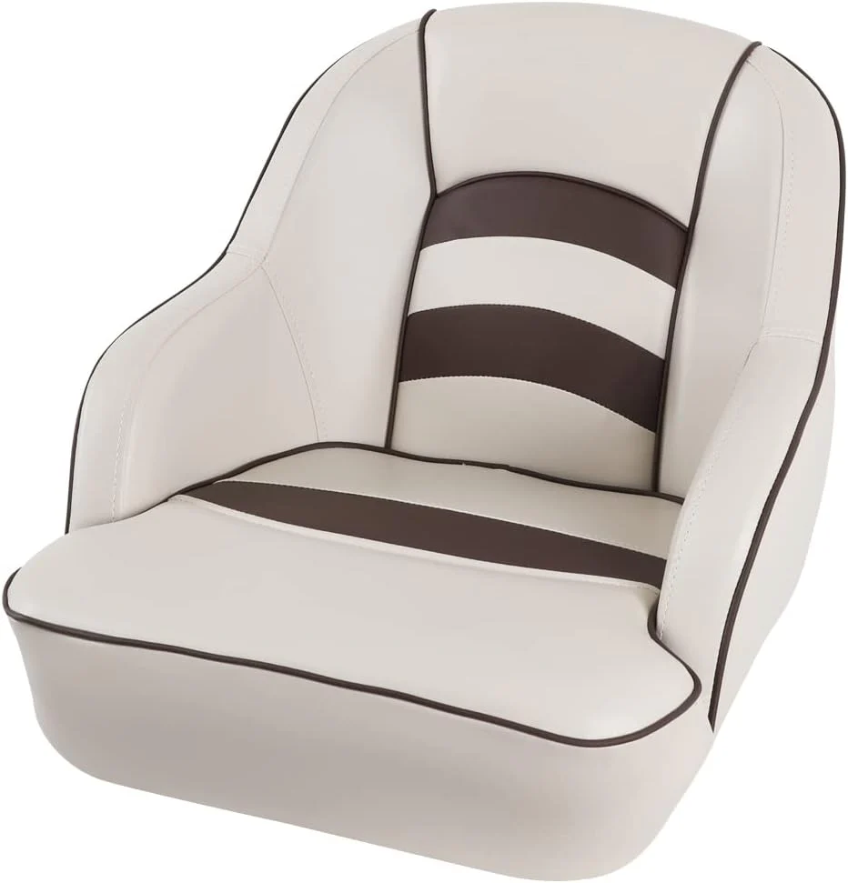 Bucket Pontoon Boat Seat (White/Blue)(Tan/Brown)