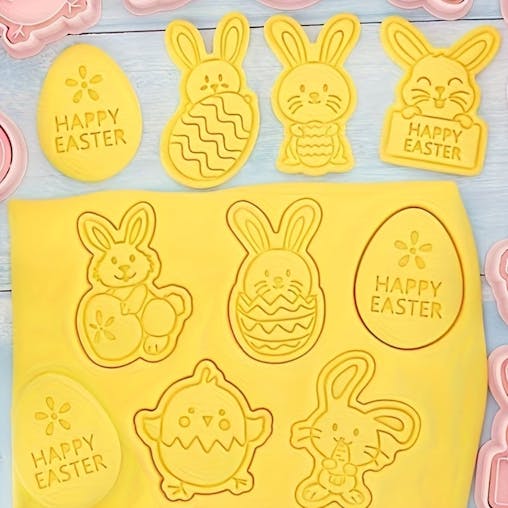 NNETM Rabbit Easter Egg Cookie Mold Set (8 Pieces)