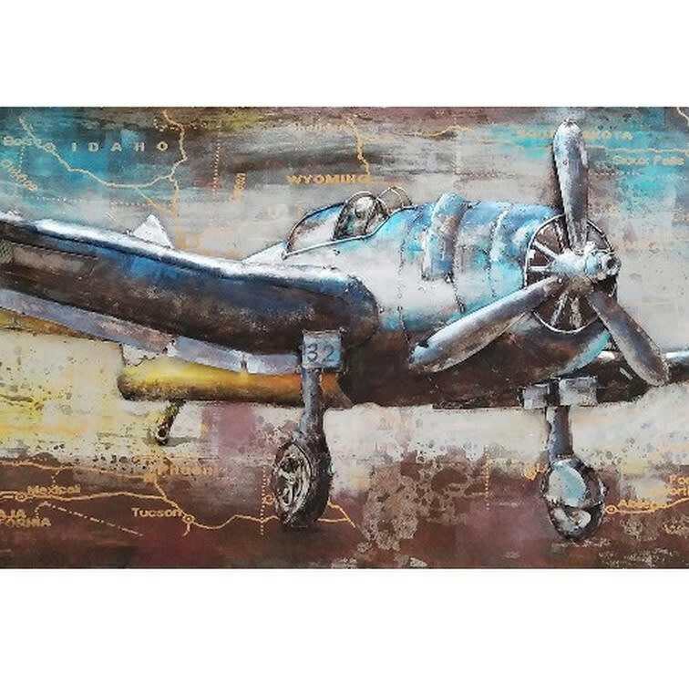 MÉTAL BRASS - Tableau relief en métal st exupery 180x60