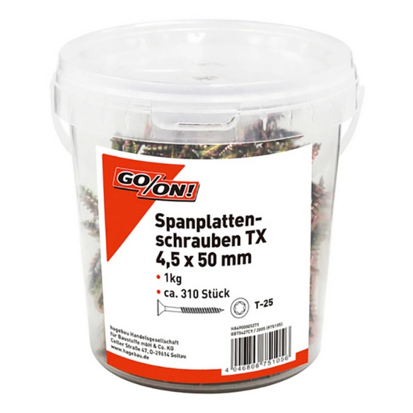 Torx-Spanplattenschraube, ØxL: 4,5 x 50 mm, Stahl