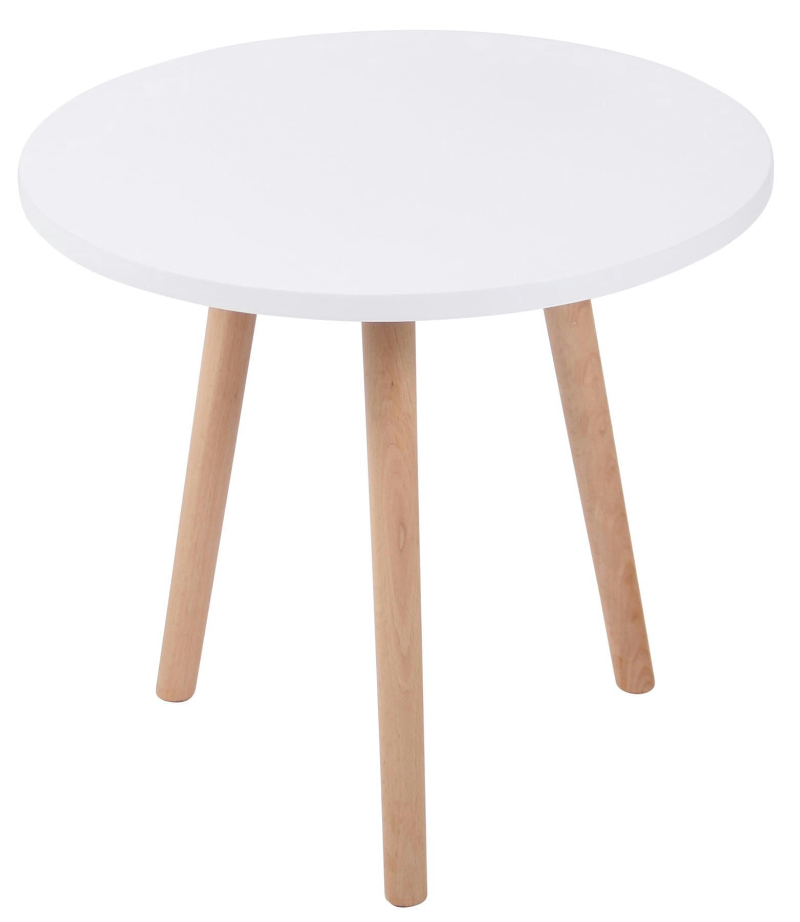 ALMERIA - Table d'appoint ronde avec 3 pieds en bois Blanc