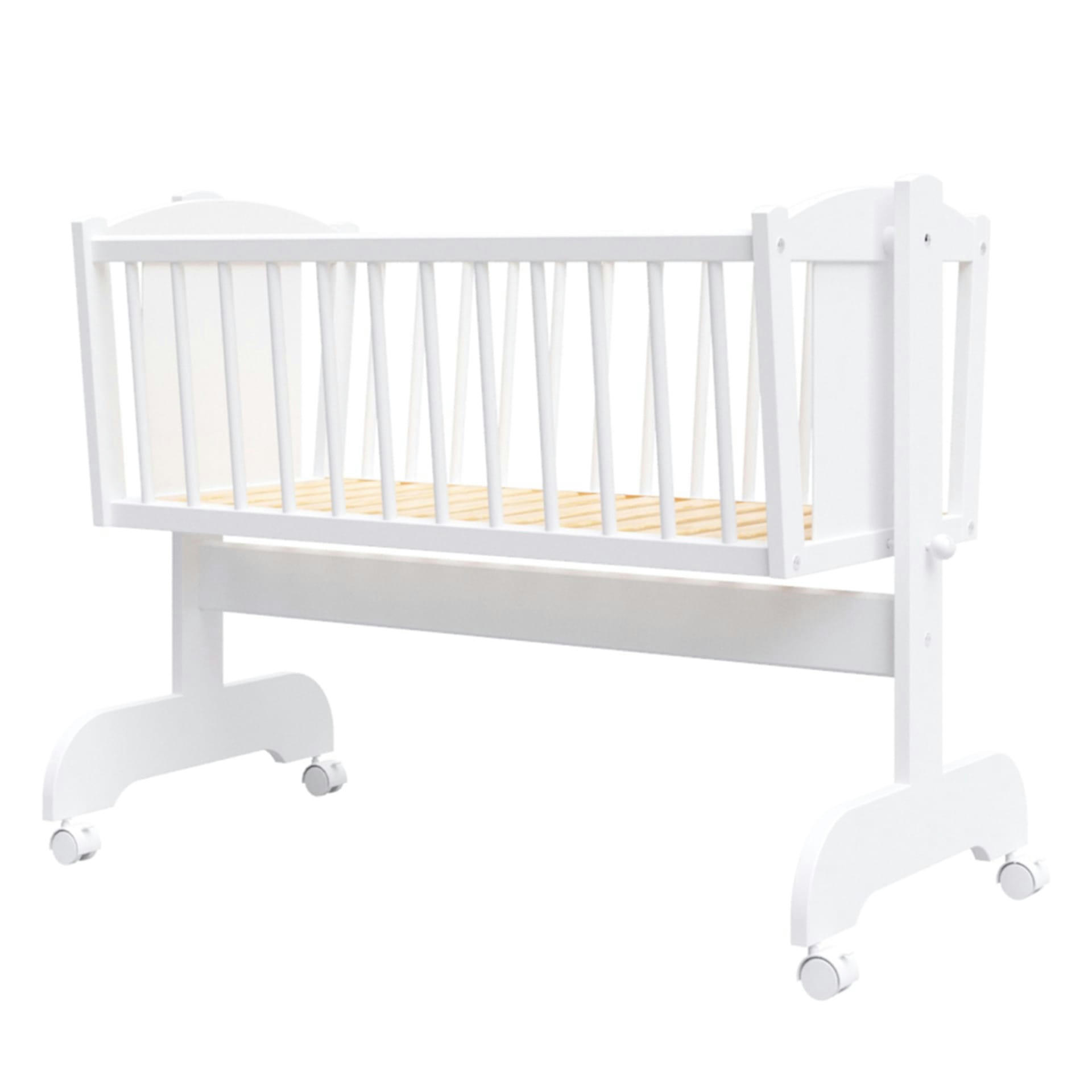 VICTORIA - Berceau bébé en bois blanc - 90x40 cm - Matelas Inclus