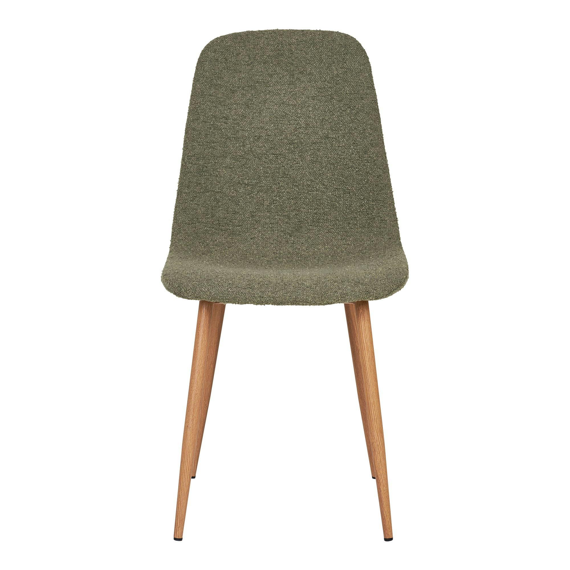 Chaise de salle à manger verte en tissu bouclette (lot de 2) BERLIN