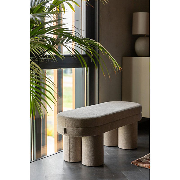 Banc, Banc en tissu bouclé Fern, Dutchbone