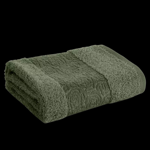Ręcznik Iris 70x140 07 zielony ciemny z welurową bordiurą
