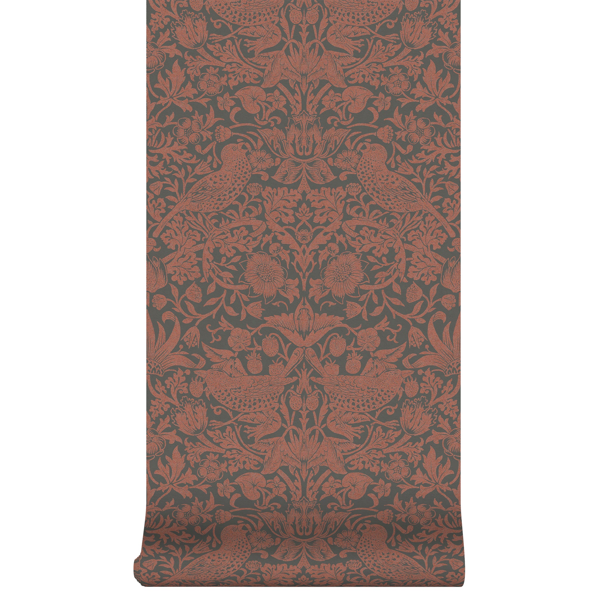 William Morris at Home Vliesbehang Strawberry Thief Fibrous Charcoal - 10mx52cm