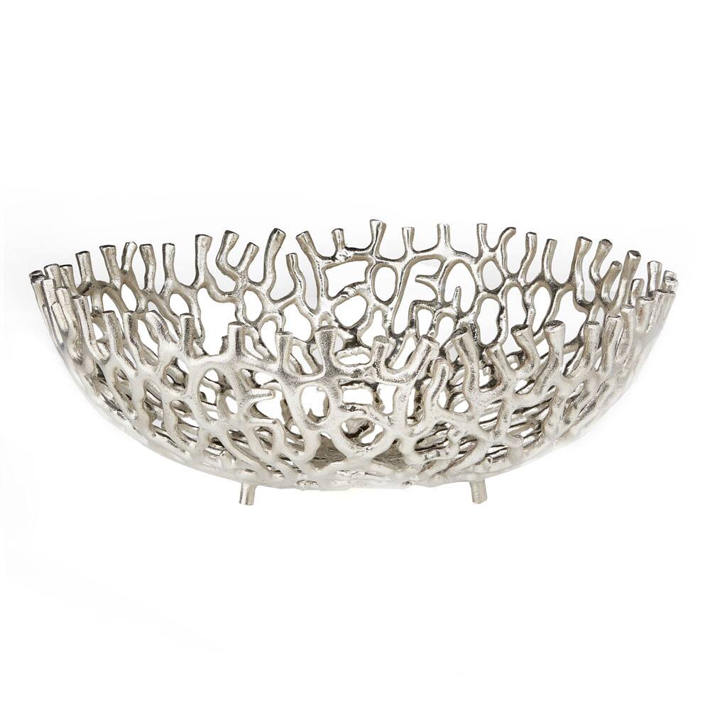 Home Gear Debonair Coral Branch Pattern Round Decorative Bowl, Assorted Colours, 22 x 22 x 8-in