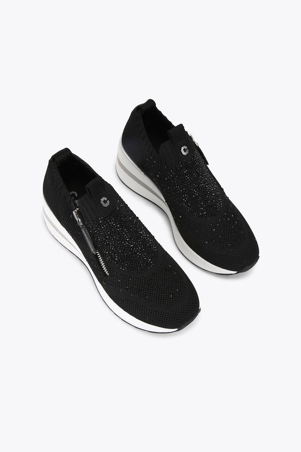Carvela High Rise Zip Knit' Fabric Trainers