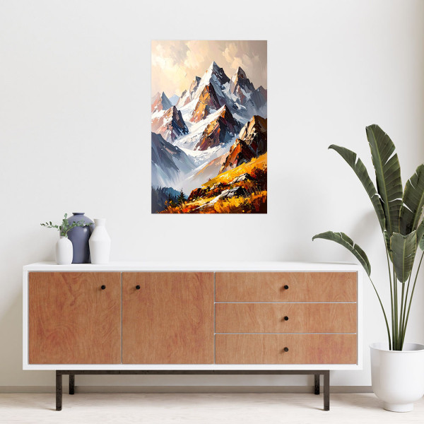 Naklejka na ścianę do salonu sypialni Feeby Krajobraz górski zimą 20x30