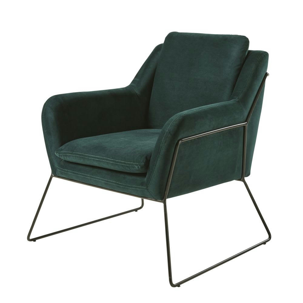 Jasper - Fauteuil en velours vert