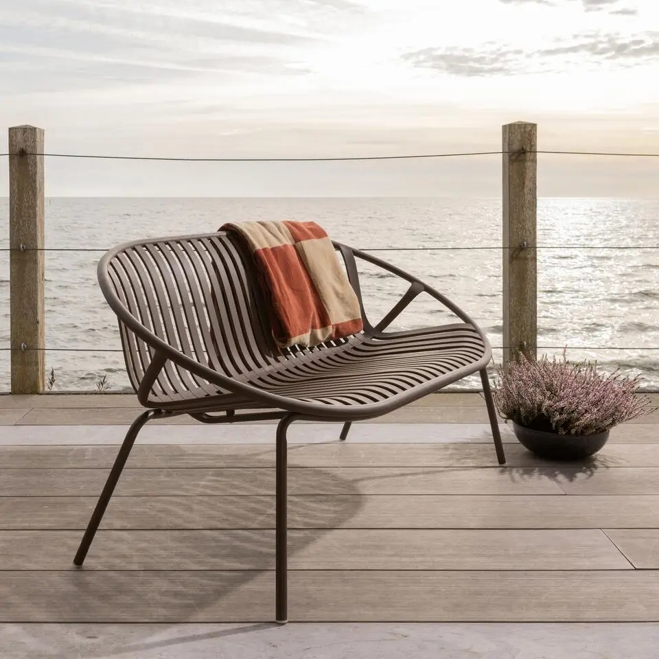 WOOOD Bruce Bank 2-Zits - Polypropeen/Metaal - Paars/Bruin - 74x131x74