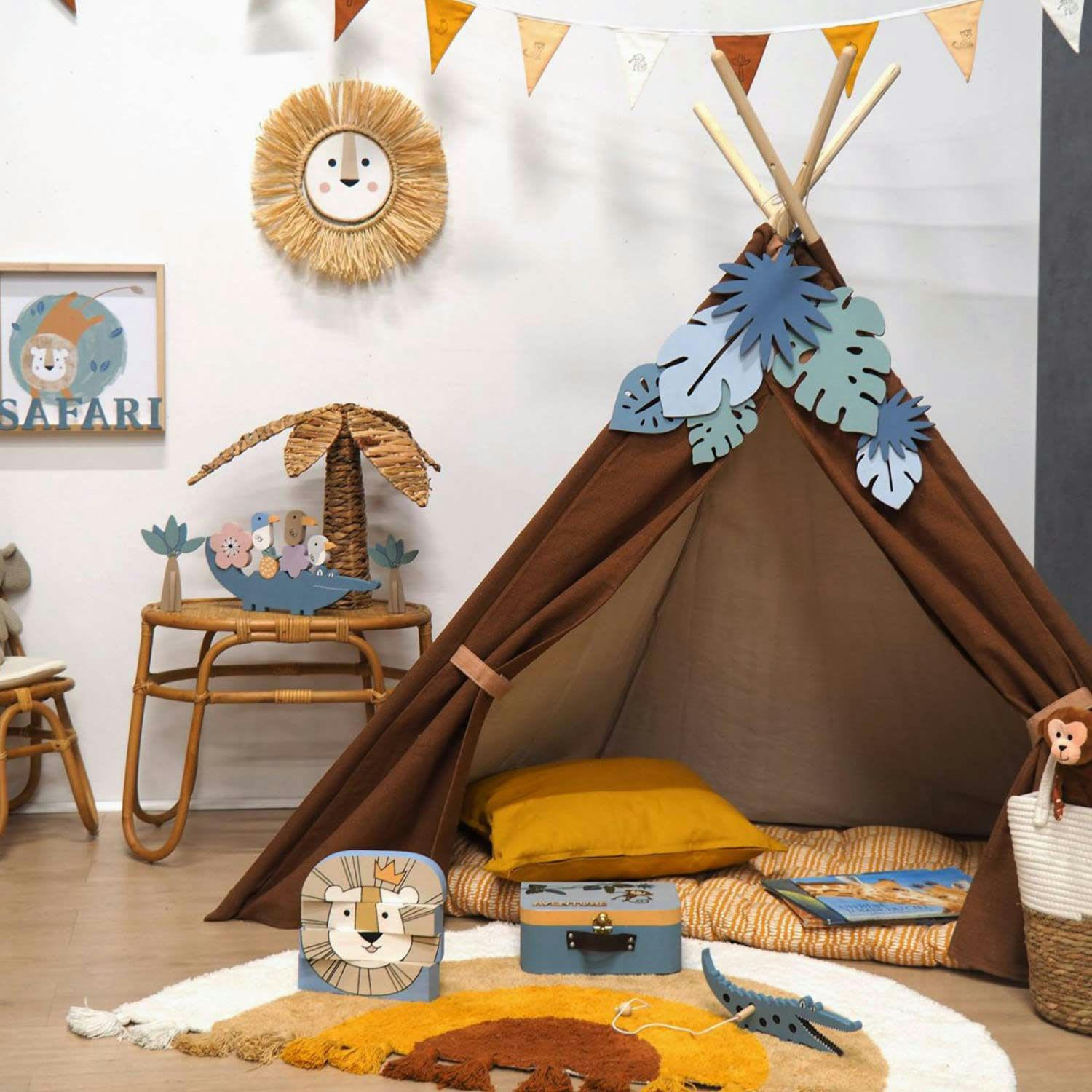 - Feuille tropicale en bois MDF 25 cm