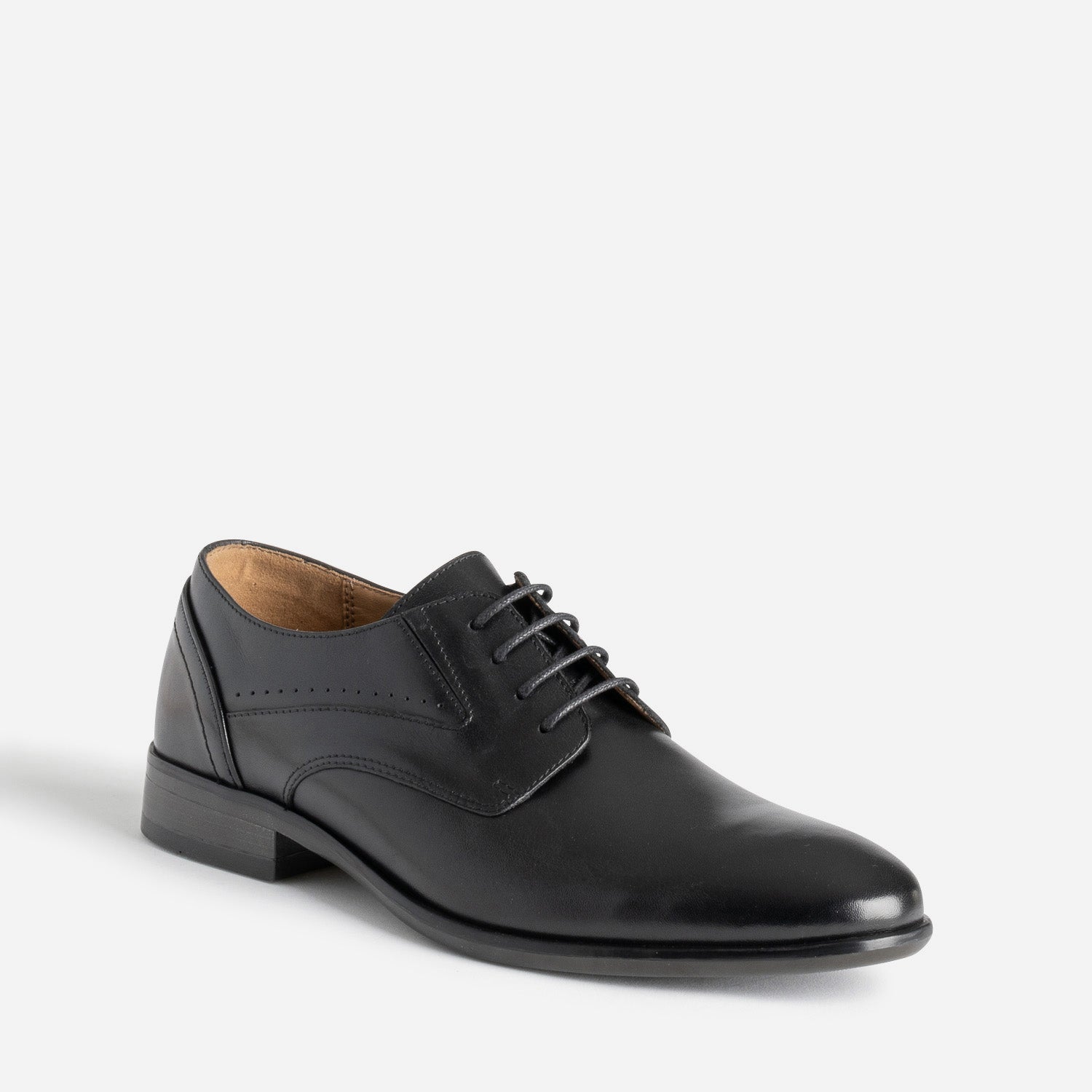 Derby noir en cuir