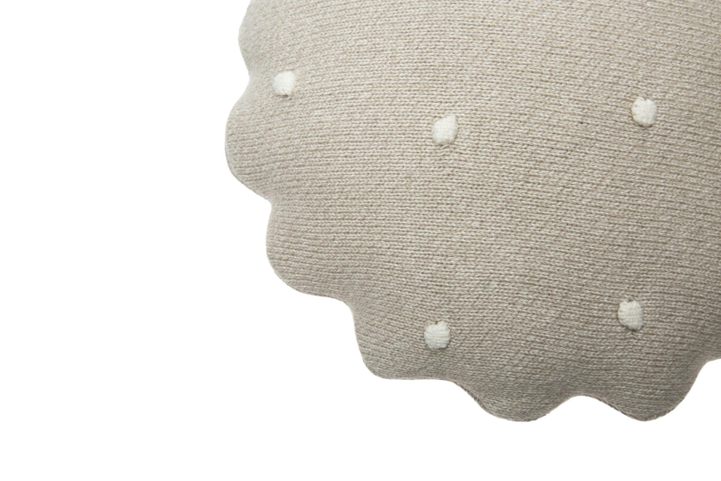 BISCUIT - Coussin en coton beige biscuit 25x25