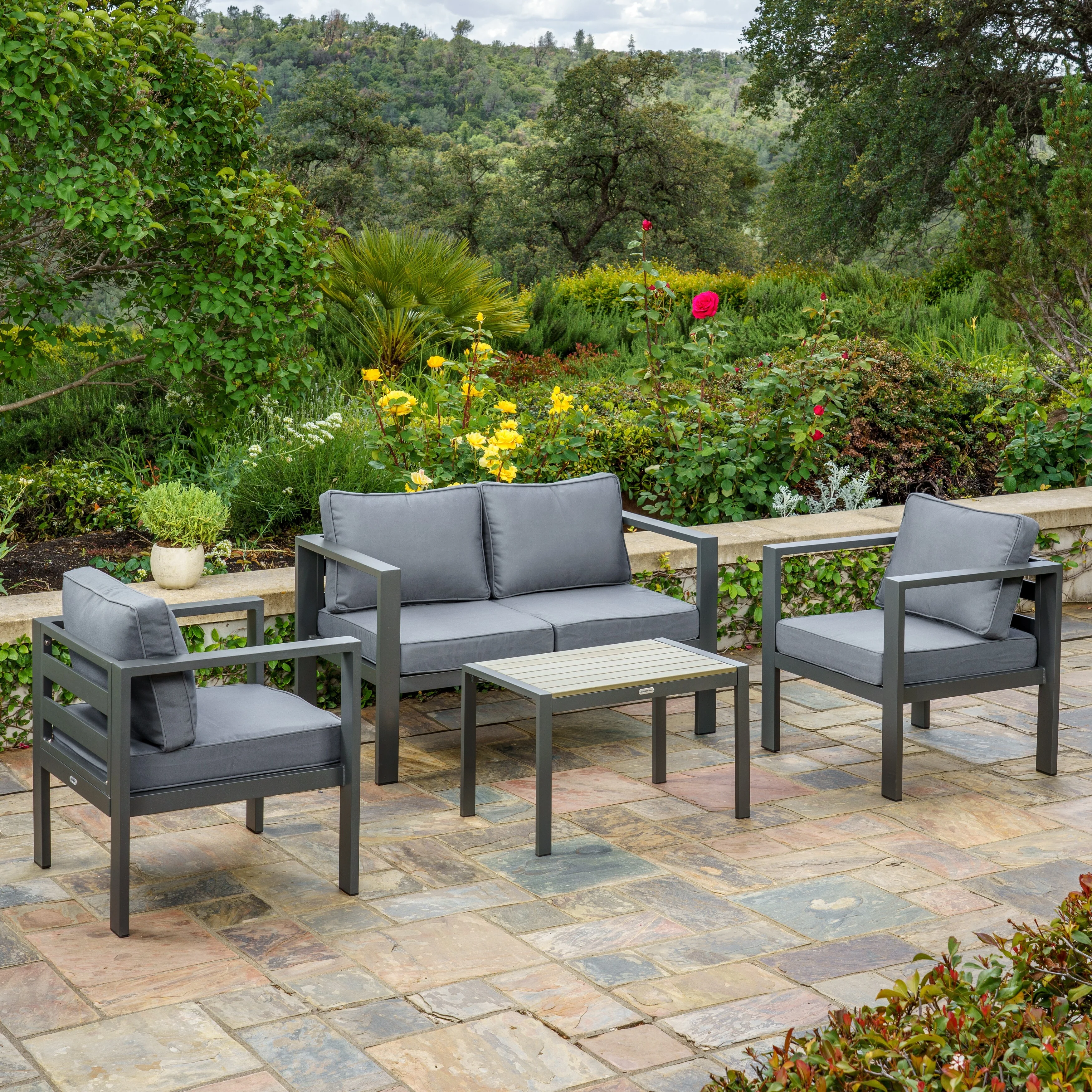 Lakeview Aluminum Outdoor Conversation Seating Set (4-Piece)