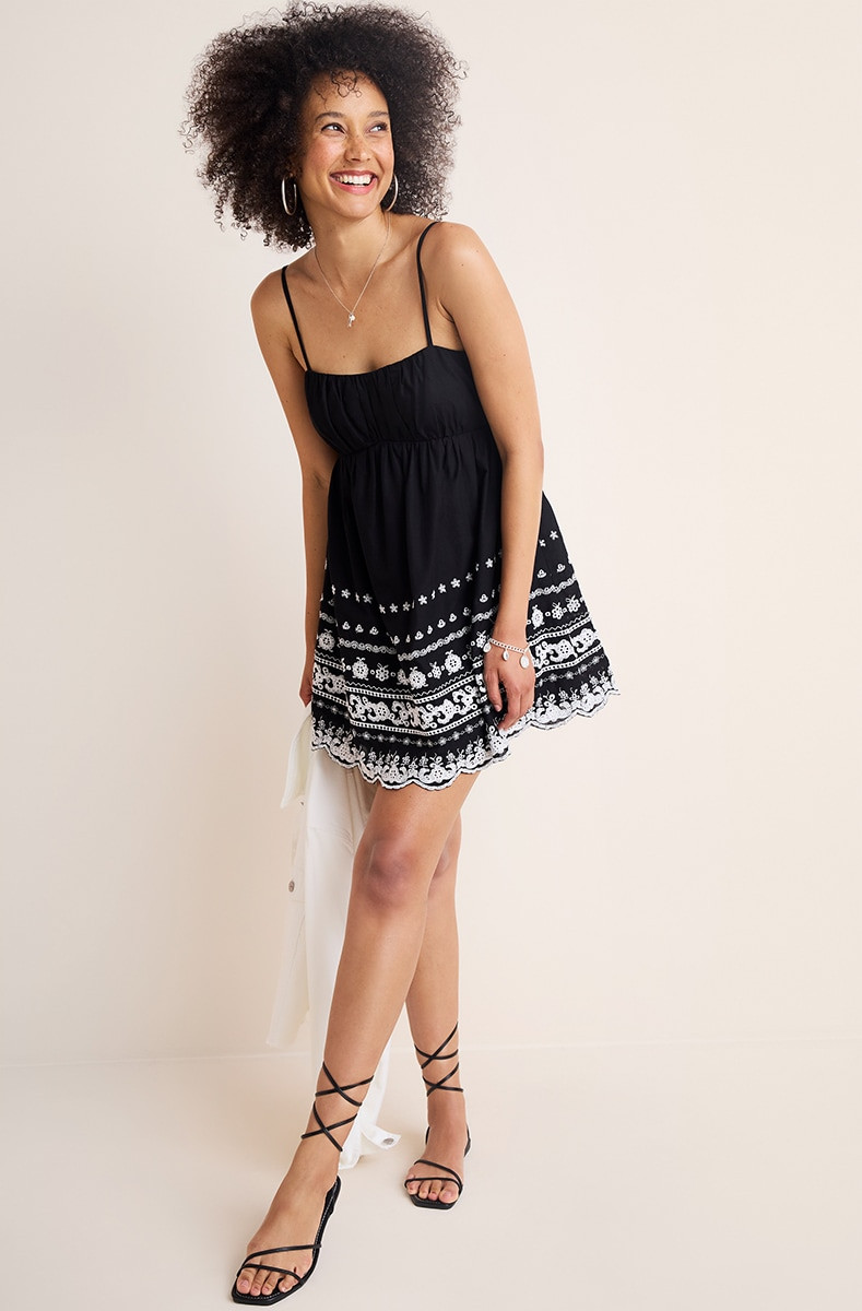 Amara Embroidered Mini Dress