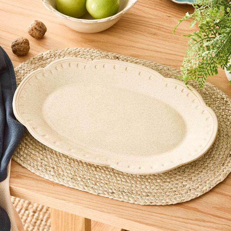 Adeline Scallop Natural Servingware