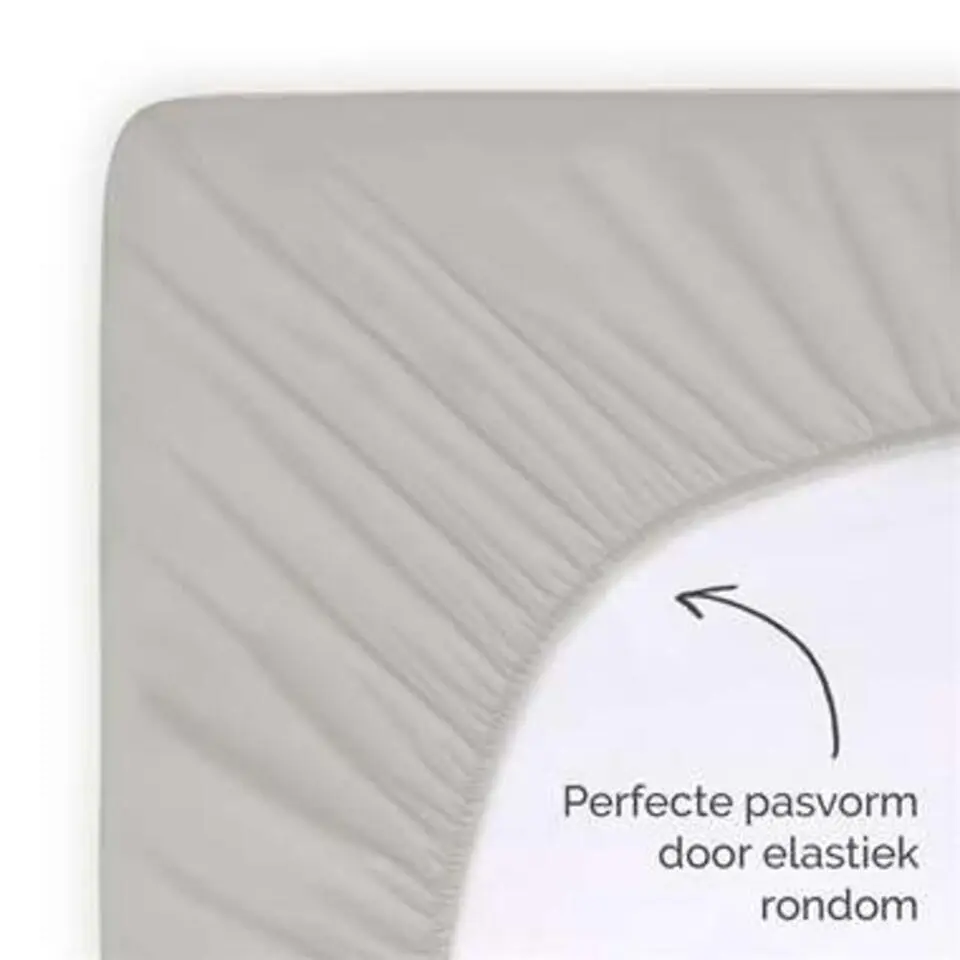 Byrklund - Hoeslaken Katoen - 140x200 cm - Taupe