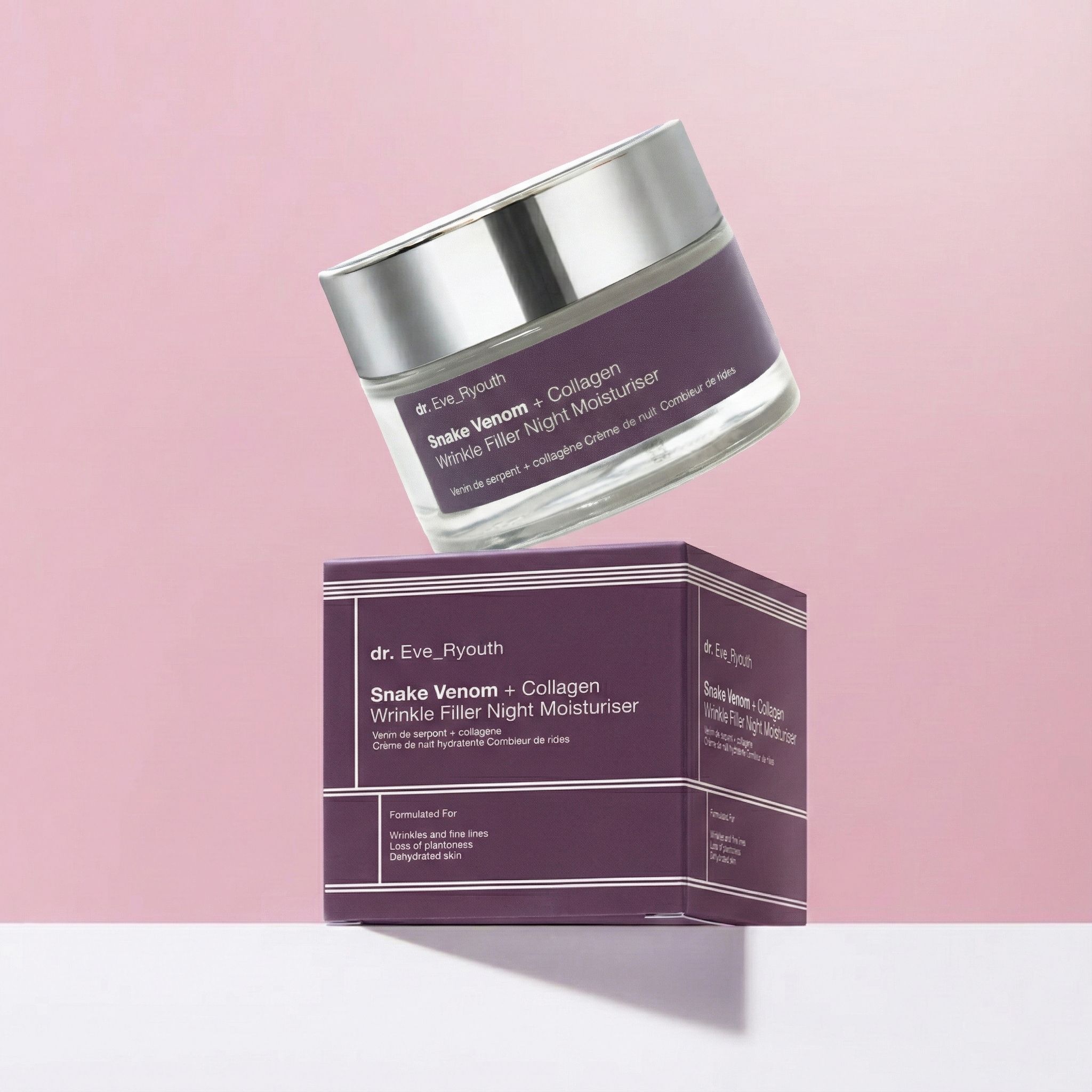 dr. Eve Ryouth Vitamin C Hyaluronic Acid Day Moisturizer 50ml   Snake Venom Collagen Wrinkle Filler Night Moisturizer 50ml   Snake Venom Eye Cream 15