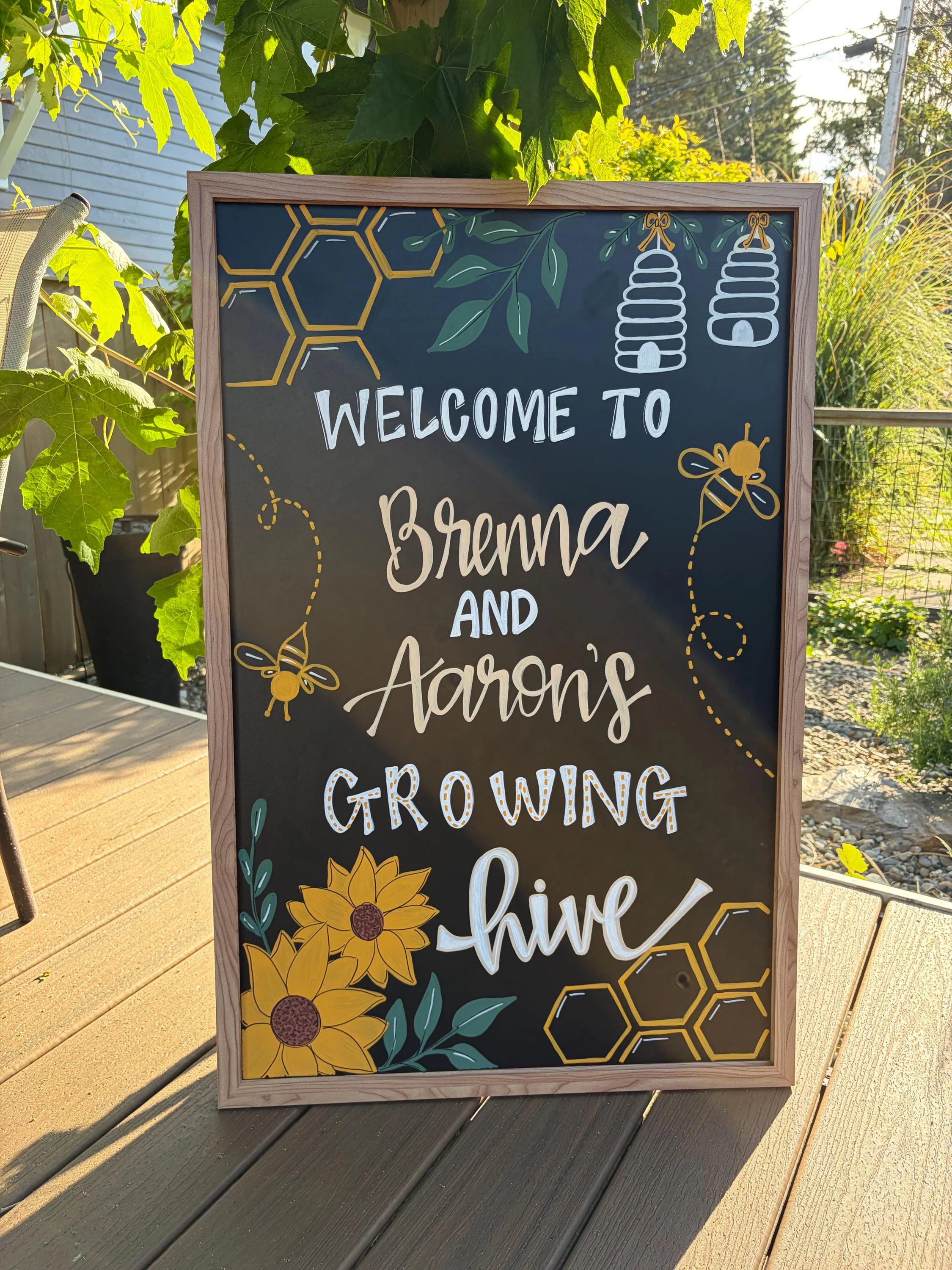 Hand-painted Chalkboard, Personalized Sign for Baby Shower, Birthday, Wedding, Event Decor