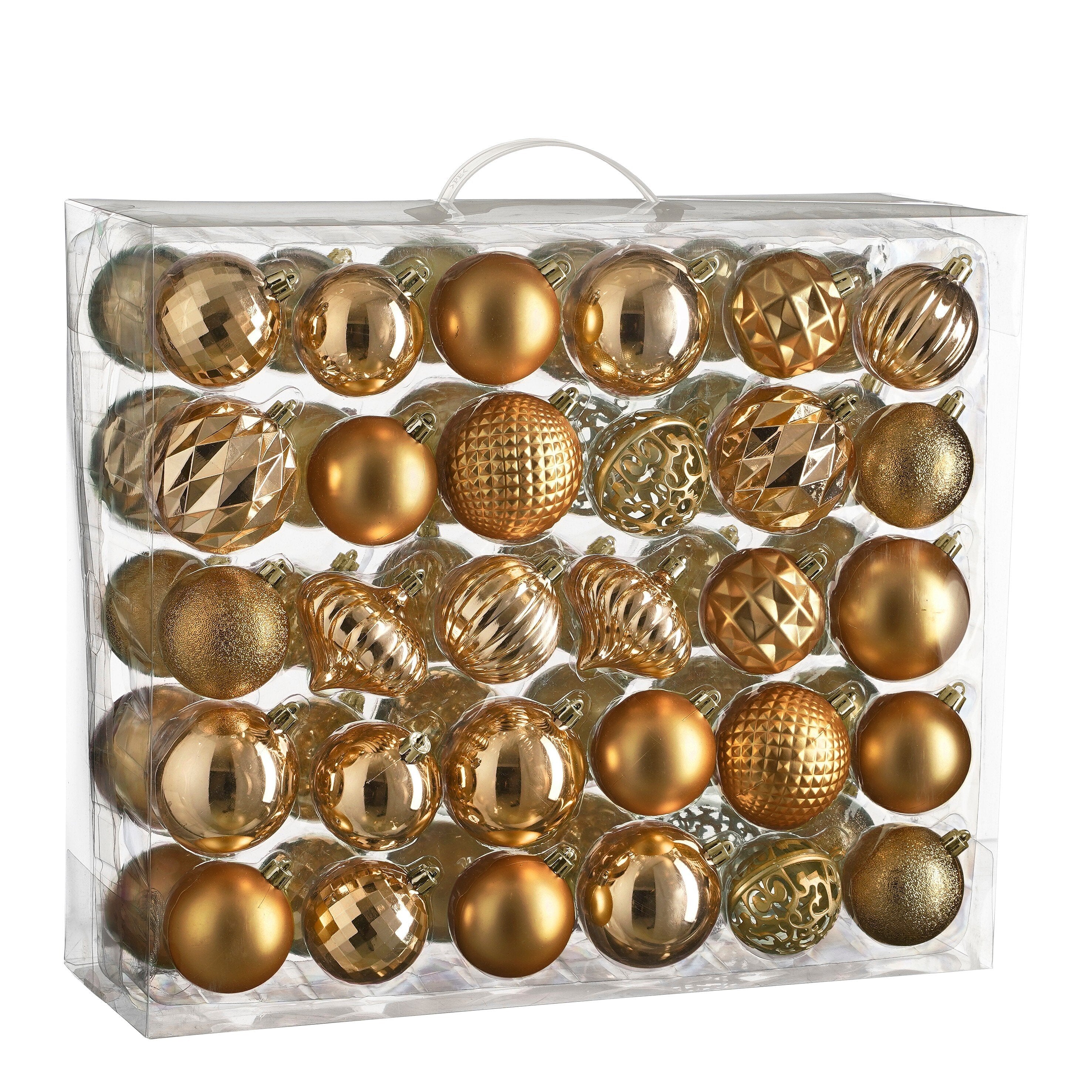 Mica Decorations Kerstballen Set - 60 Stuks - Ø7 cm - Onbreekbaar - Koper