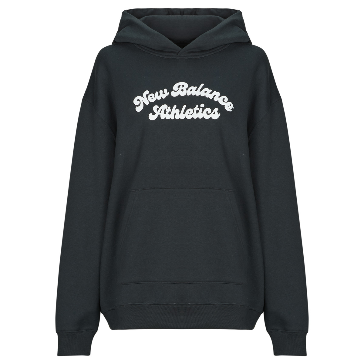 New Balance - LINEAR HERITAGE FLEECE LONG HOODIE - Black