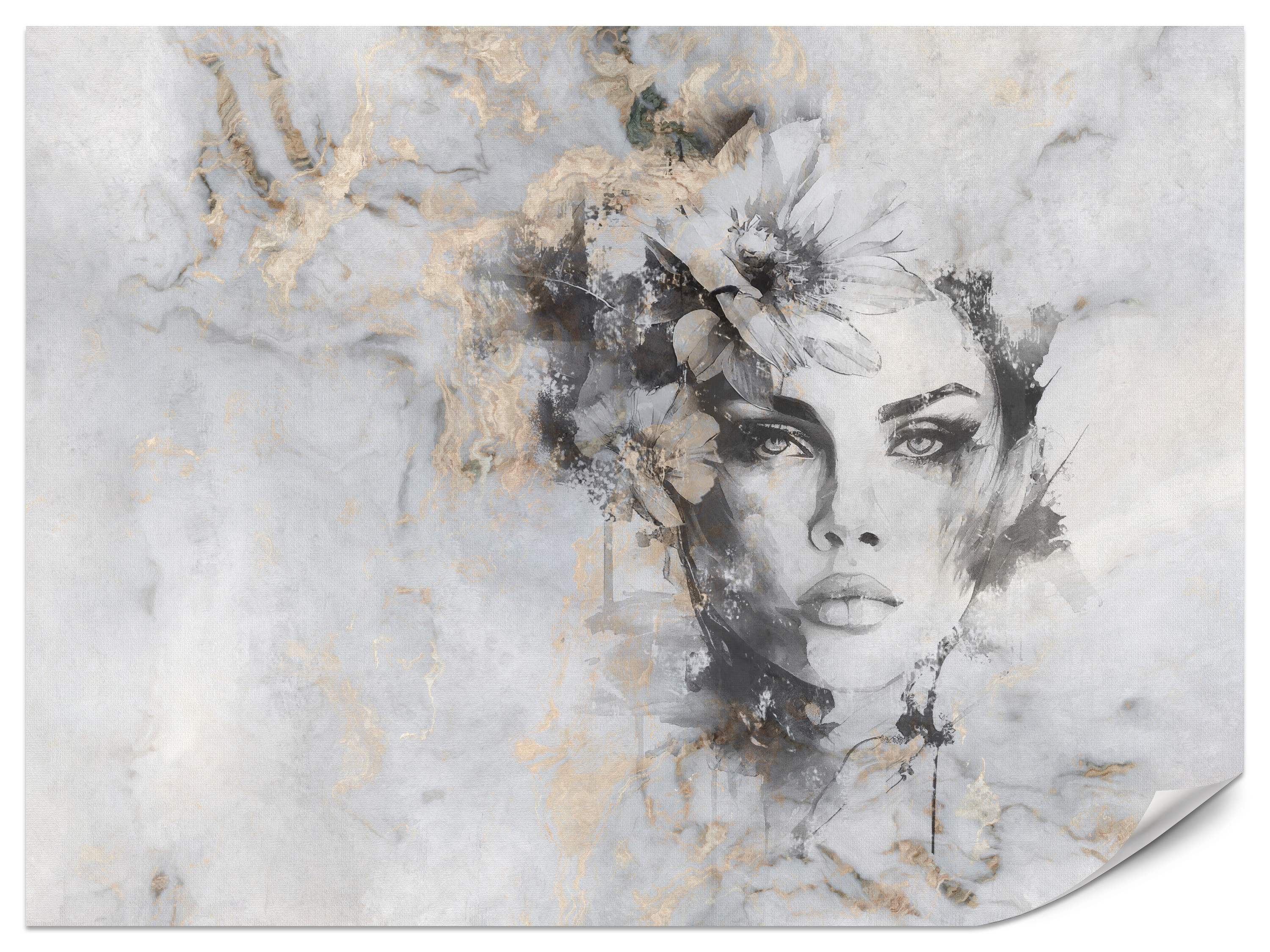 Fototapeta Portret kobiety na betonie 100x70cm
