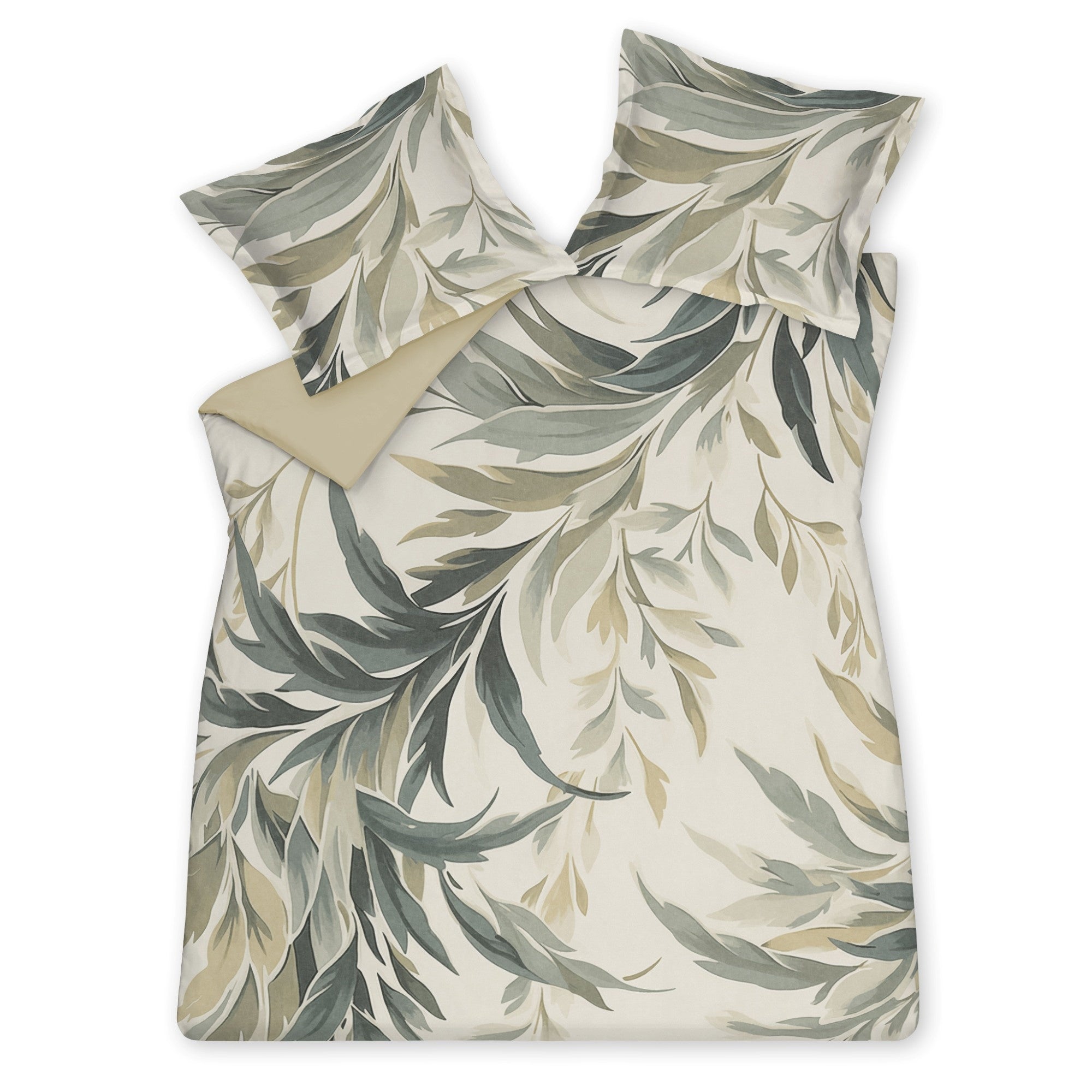 Eldar Garden Dekbedovertrek Thyme   200 x 200 220 cm   Beige   Groen