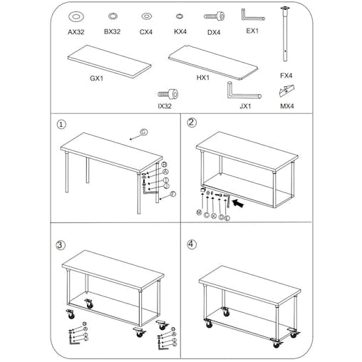 SOGA Commercial Stainless Steel Prep Bench with Wheels 80cm