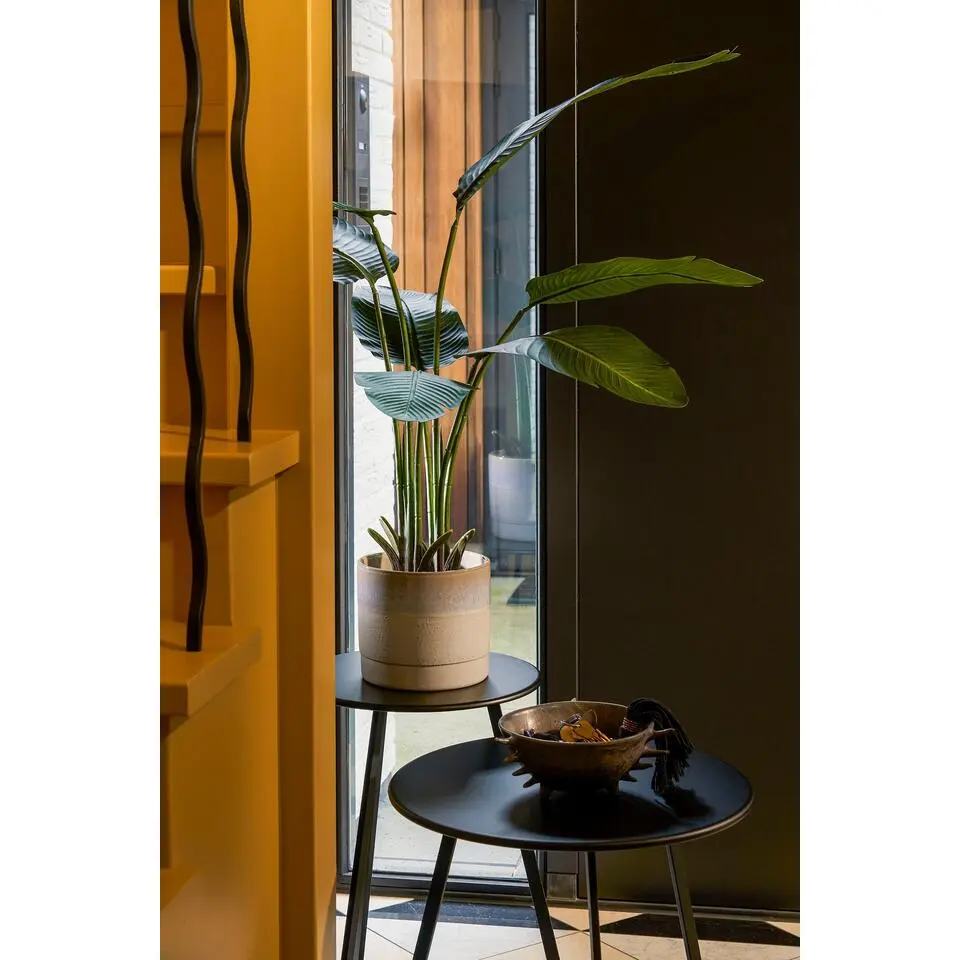 Mica Decorations Olof Bloempot - H20 x &Oslash;22 cm - Terracotta - Cr&egrave;me