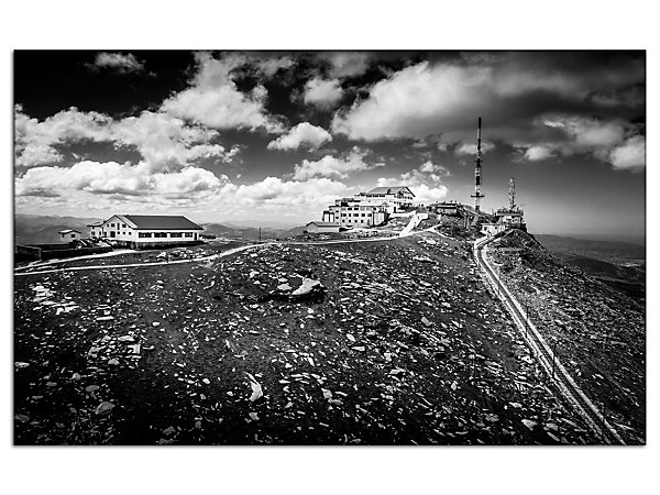 DECLINA, Tableau toile imprimée Paysage, Tableau toile photo la Rhune noir et Blanc, 150x100 cm