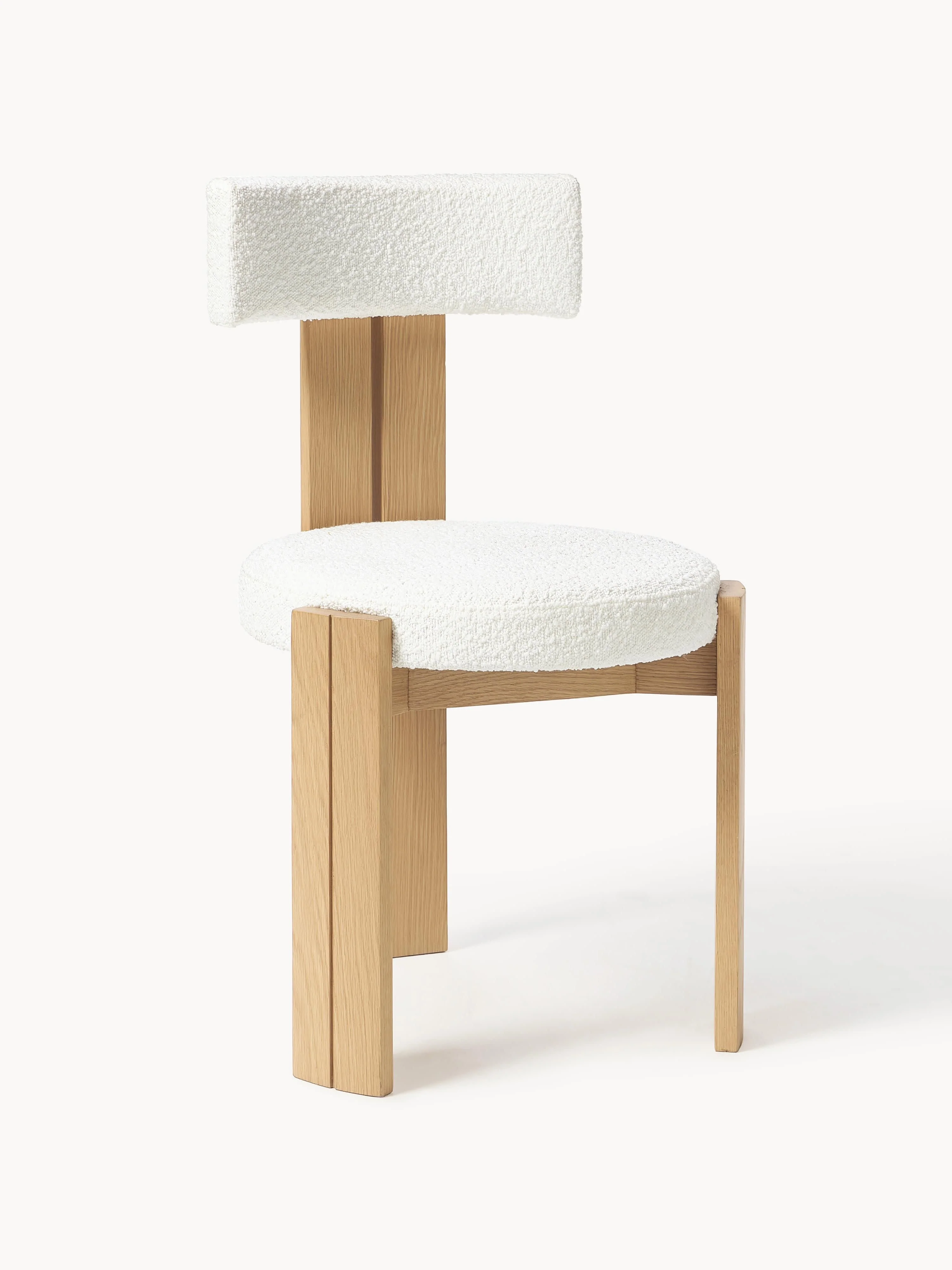 Holzstuhl Katya mit Bouclé-Polsterung