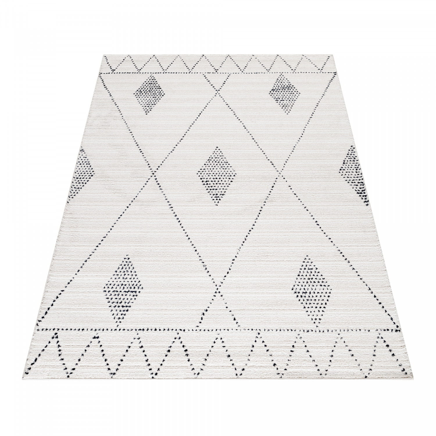 Dywan poliestrowy Berber ornament kremowy 80 cm x 150 cm