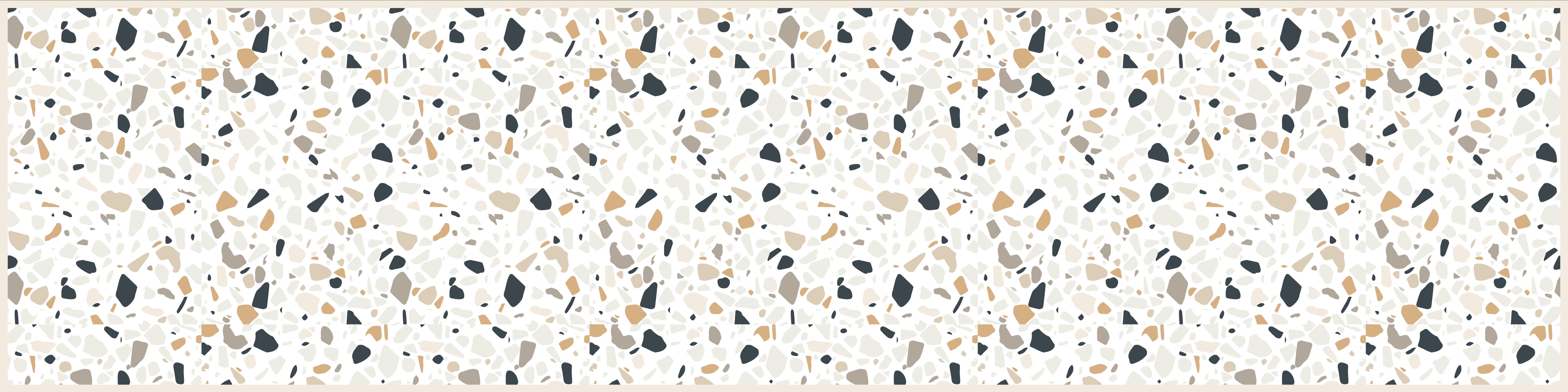 GRIT - Tapis en vinyl moderne cailloux multicolore 48x198 cm