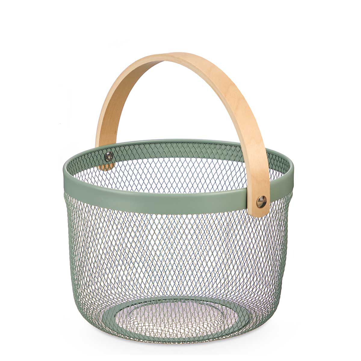 Fruteira verde em metal 25,5cm