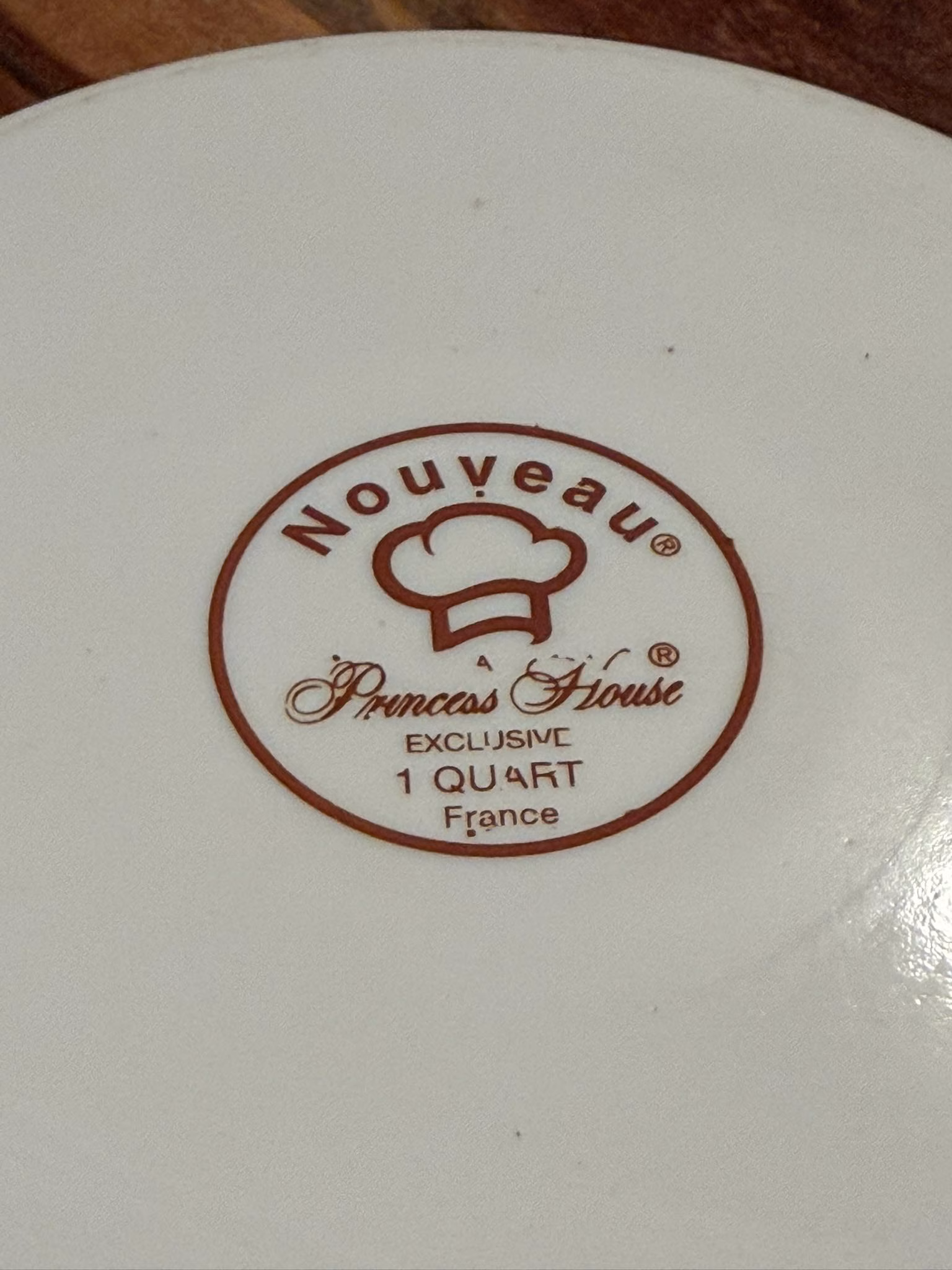 Princess House Nouveau 1 Quart Casserole Dish Saucepan with Glass Lid White Ceramic France
