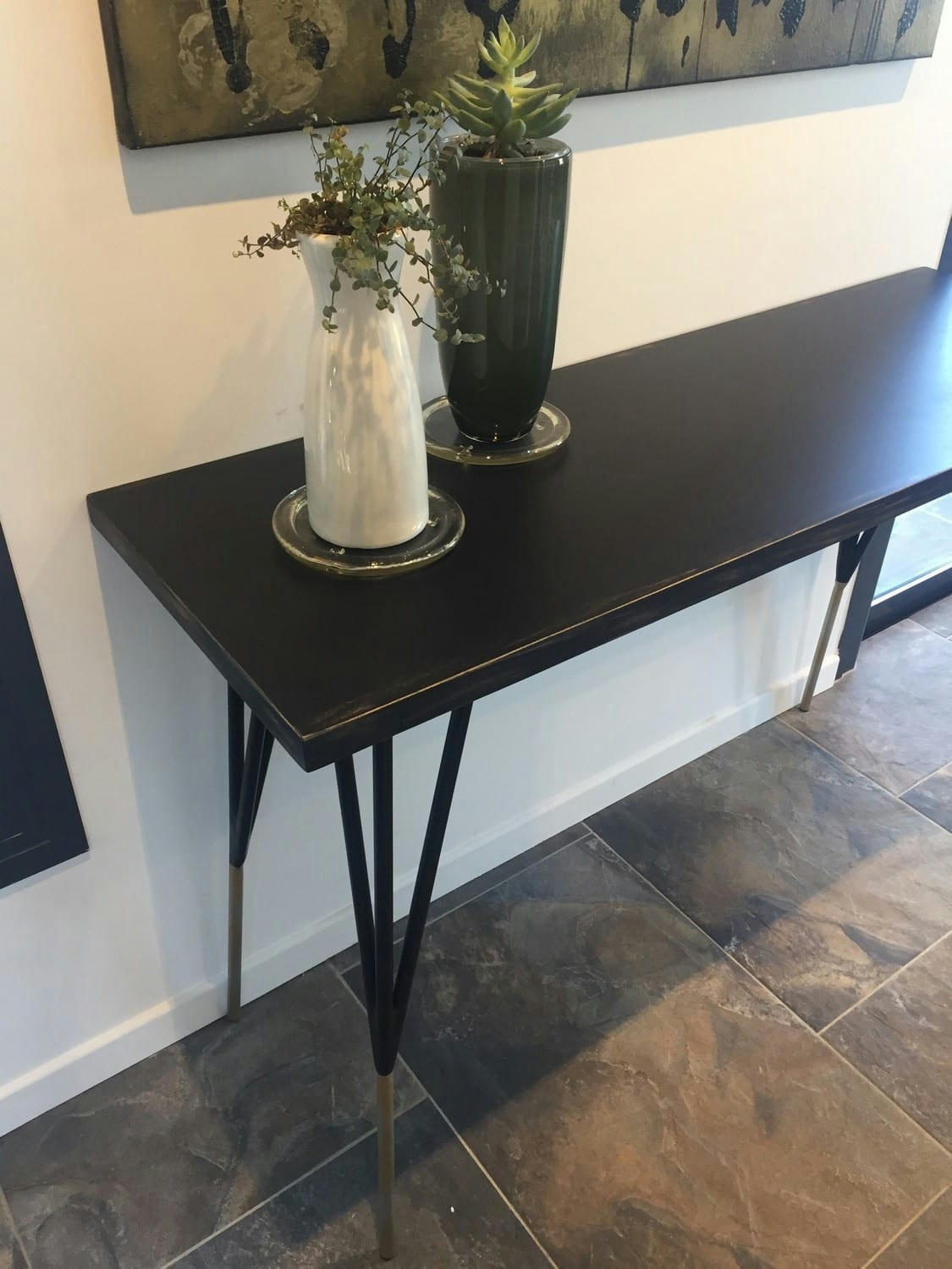 ARTDECO - Console noire pieds en acier