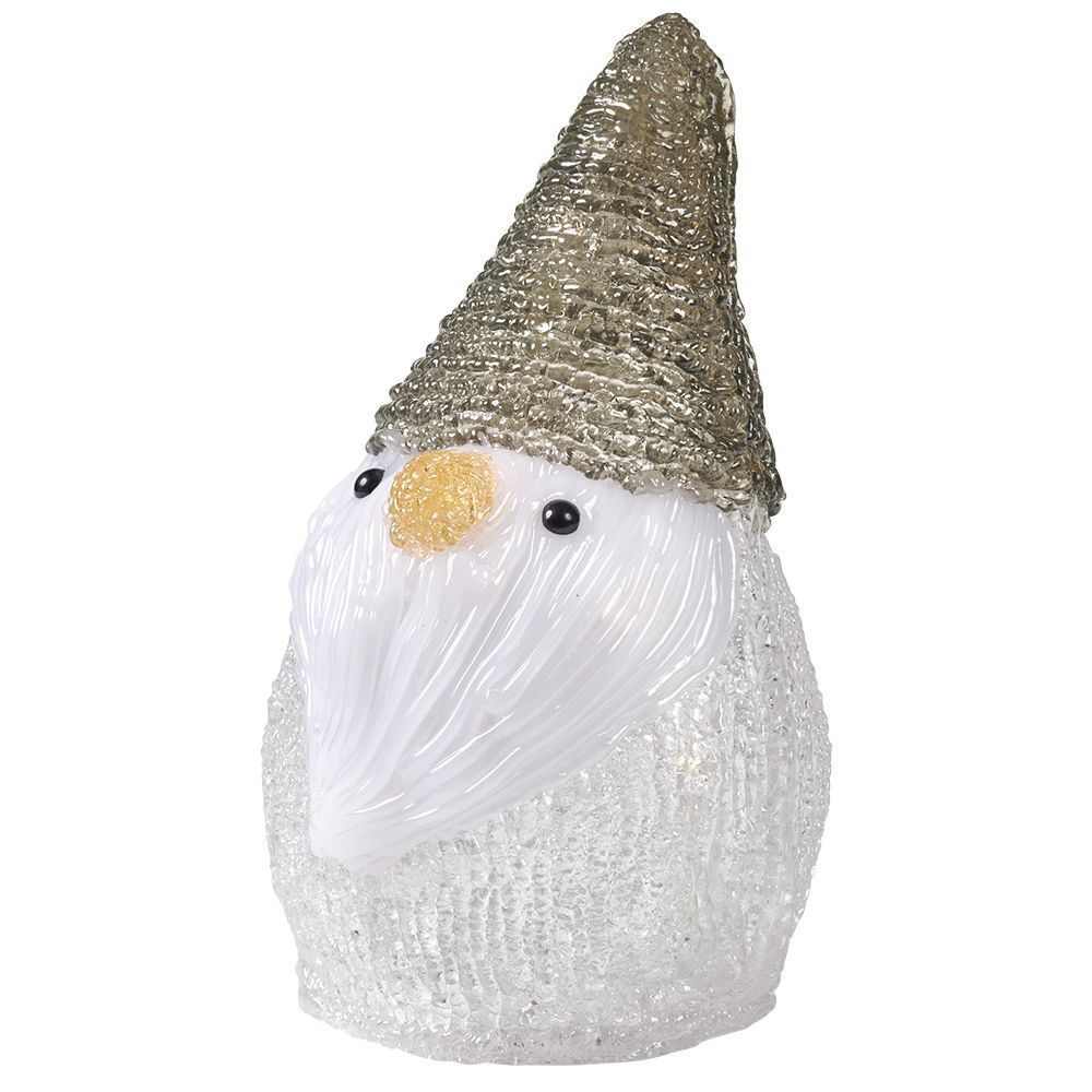 Père-No&euml;l lutin lumineux acrylique H17cm 10 LED blanc chaud