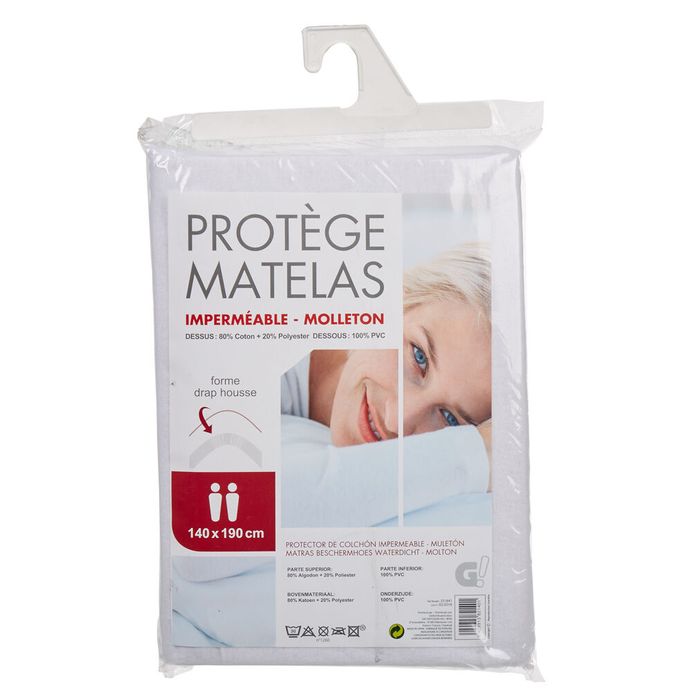 Protège-matelas molleton imperméable 140x190 cm