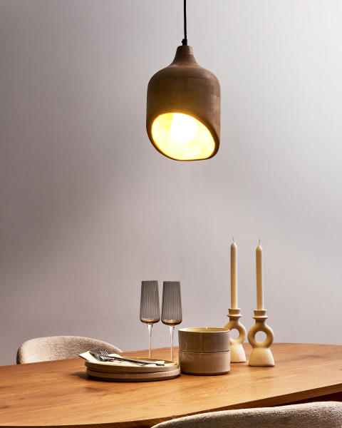 Lampa wisząca GANDAKI Drewno mango Jasnobrązowy