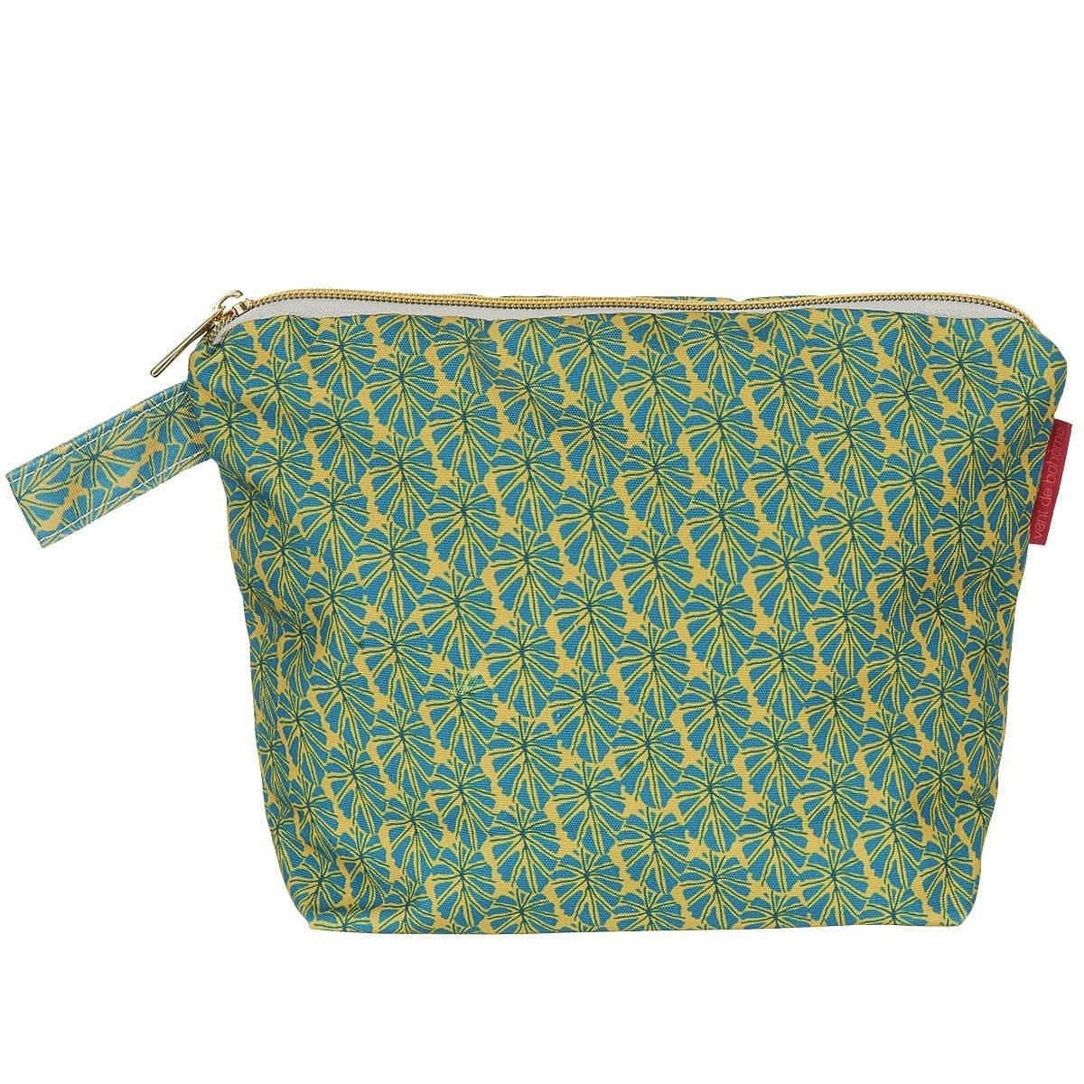MOOREA - Pochette en toile outdoor imprimé graphique jaune 19x28cm
